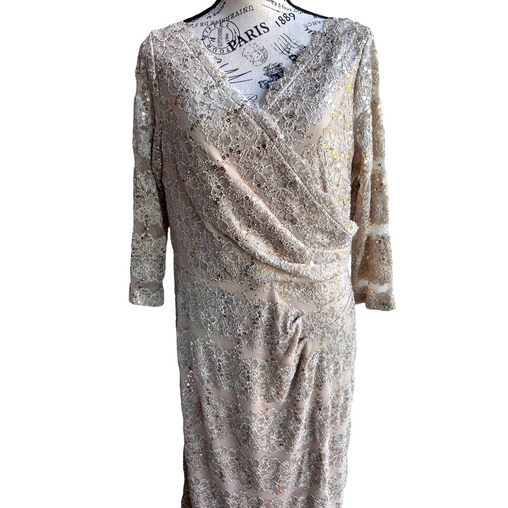 Jessica Howard sequined lace formal party dress Sz 16